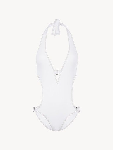 Cut-out Swimsuit in White