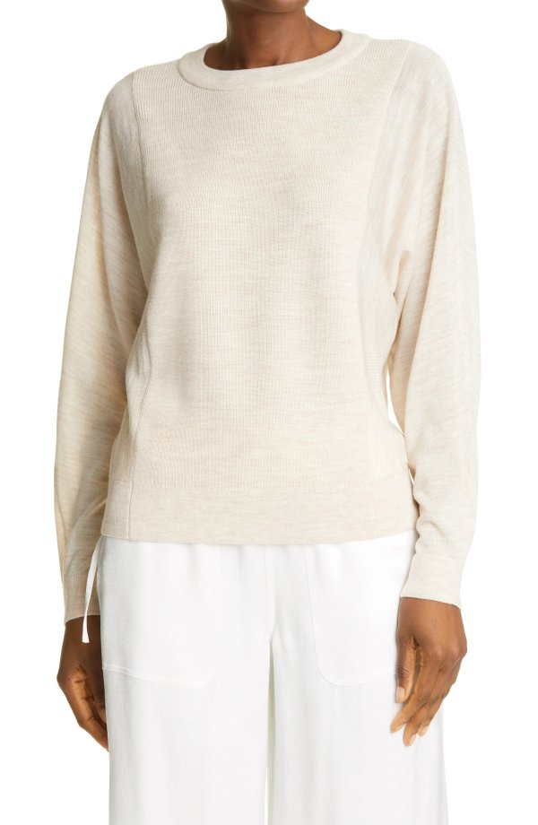 Dolman Sleeve Wool Sweater
