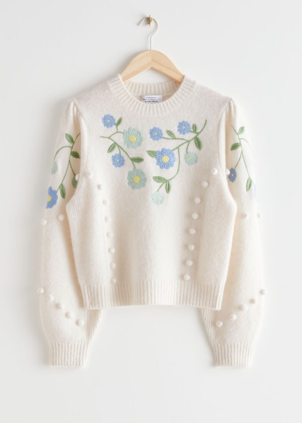 Floral Embroidery Knit Sweater