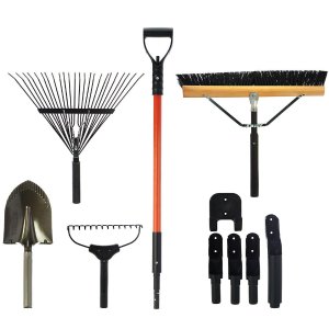 The Handler System Lawn and Garden 5-Piece Tool Set with Garage Storage System