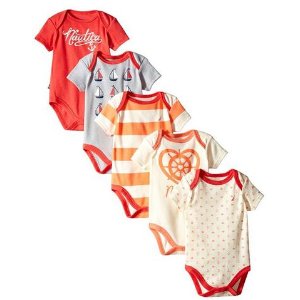Nautica Baby Girls' 5 Pack Bodysuits