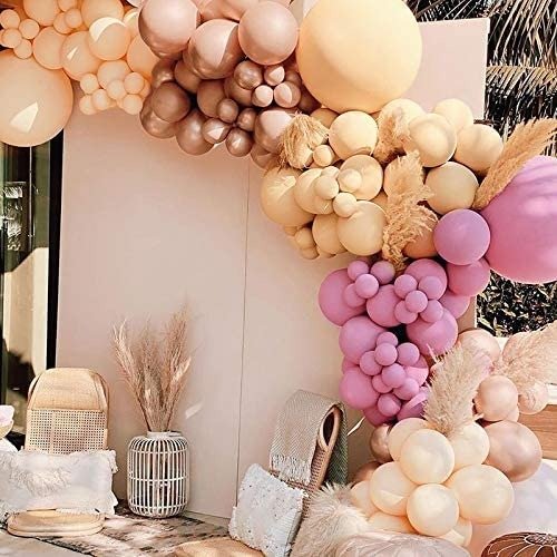 Orange Balloon Arch Garland Kit-Macaron Rose Gold Balloon Orange Balloon 132Pcs for Birthday,Gender Reveal,Baby Shower,Wedding,Christmas and New Year Party Decoration.