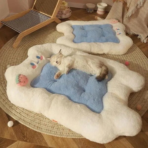 Cute Cat Bed Soft Pet Cushion Bed For Dogs Cats Winter Warm Cat Sleeping Mat - Pet Supplies - Temu