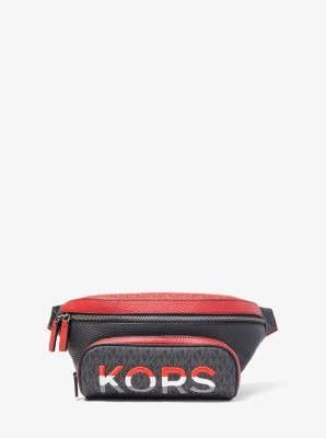 Cooper Embroidered Two-Tone Logo and Leather Belt Bag