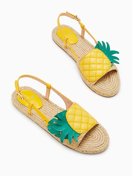 tropical pineapple flat sandals