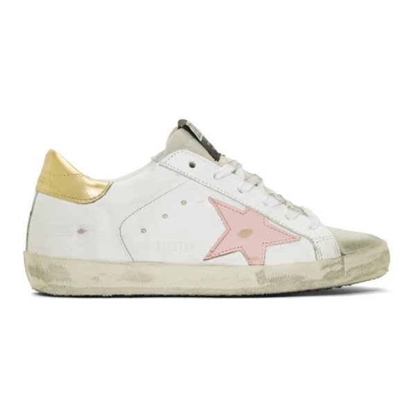 - SSENSE Exclusive White Gold Tab Superstar Sneakers