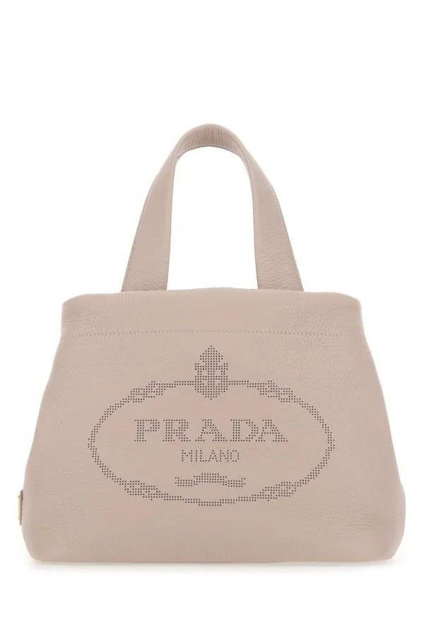 Powder pink leather handbag