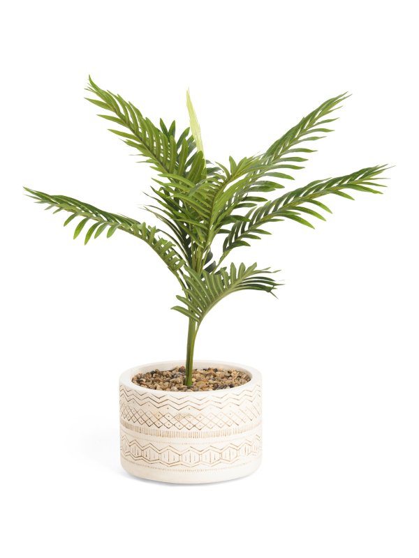 31in Palm In Tribal Pot On Stand