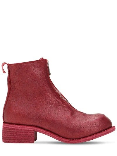 ZIP-UP LEATHER ANKLE BOOTS