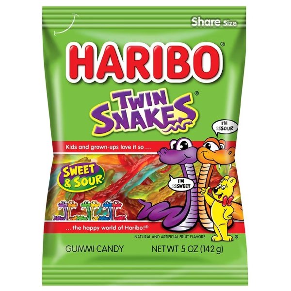 Twin Snakes Gummi Candy Sweet Cherry
