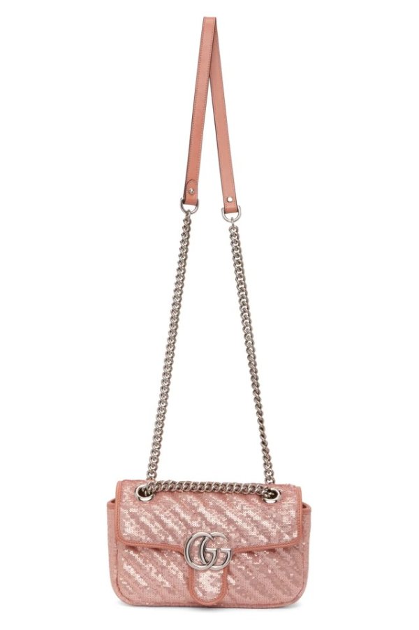 Pink Mini GG Marmont Shoulder Bag