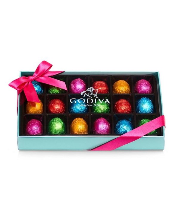 Foil Wrapped Chocolate Easter Egg Gift Box, 18 Piece