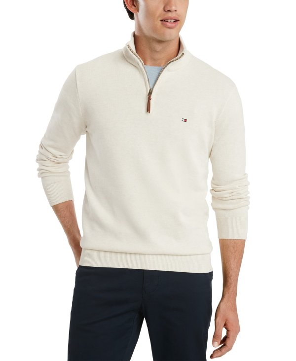 Men's Signature Solid Quarter-Zip Sweater