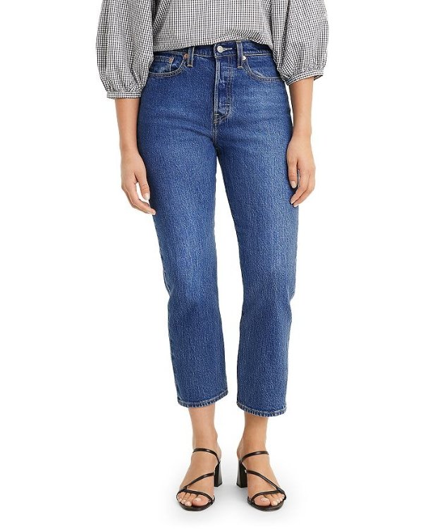 Wedgie Straight Cropped Jeans in Market Stance