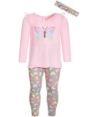 Baby Girls 2-Pc. Ruffled Butterfly Top & Leggings Set