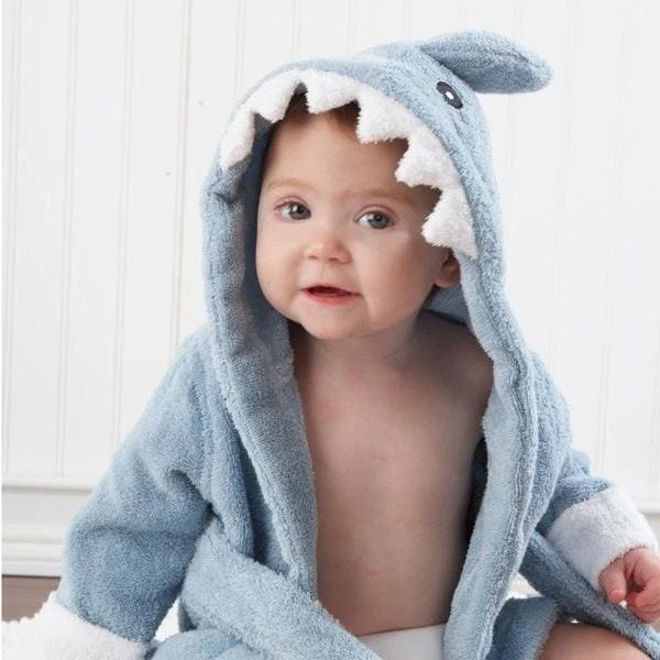 Let the Fin Begin Blue Shark Robe (0-9m) (Personalization Available)