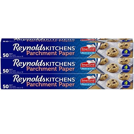 Kitchens Parchment Paper Roll with SmartGrid - 3 Boxes of 50 Square Feet (150 Square Feet Total)