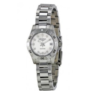 Longines Hydro Conquest Mother of Pearl Diamond Dial Ladies Watch L3.198.4.87.6