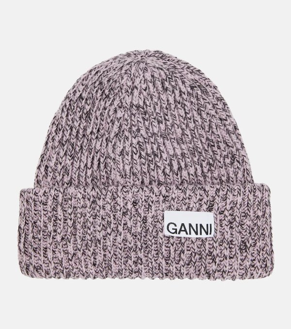 Ribbed-knit wool-blend beanie