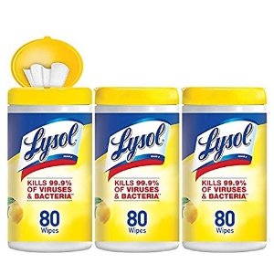 Lysol Disinfecting Wipes, Lemon Lime 80 Count (Pack Of 3)