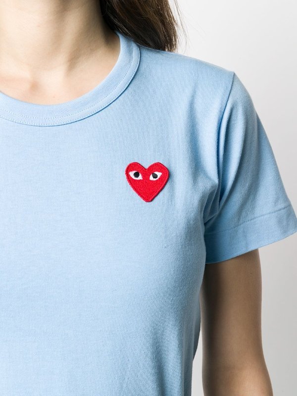 heart logo embroidered T恤