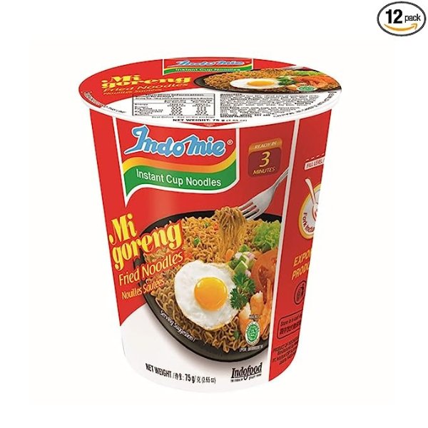 Indo Mie Goreng Cup, 2.65 Ounce (Pack of 12)