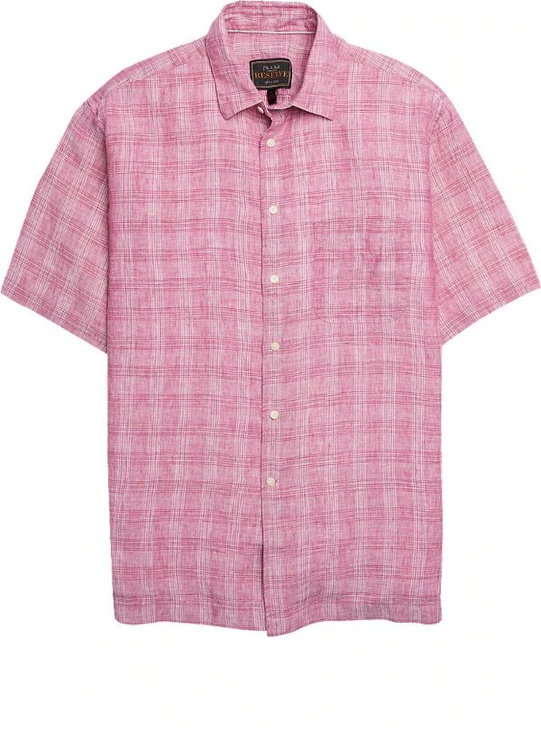 Reserve Collection Traditional Fit Short-Sleeve Plaid Campshirt