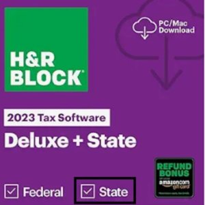 H&R Block Tax Software Deluxe + State 2023 with Refund Bonus