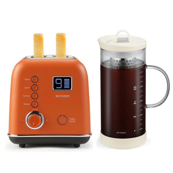 2-Slice Motorized Toaster with Cold Brew Coffee Maker - Color Selectio