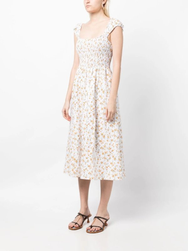 Tavi floral-print linen dress