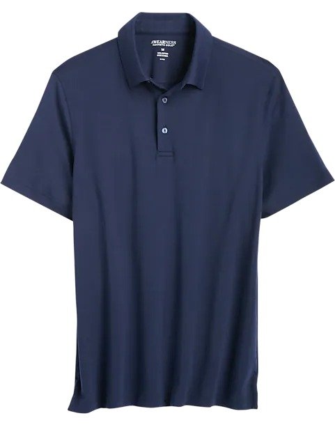 Awearness Kenneth Cole Navy Pima Cotton Modern Fit Polo Shirt - Men's Shirts | Men's Wearhouse