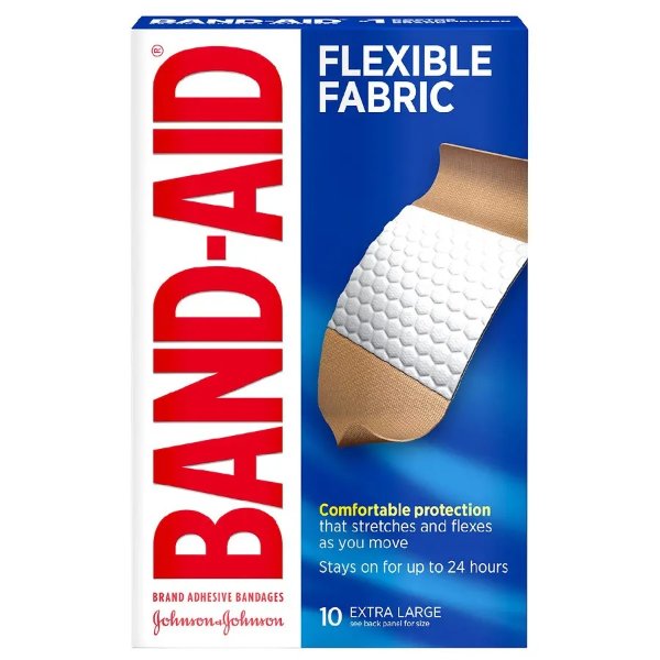 Flexible Fabric Adhesive Bandages, Extra Large Extra Large