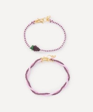 紫葡萄串珠手链 两件  