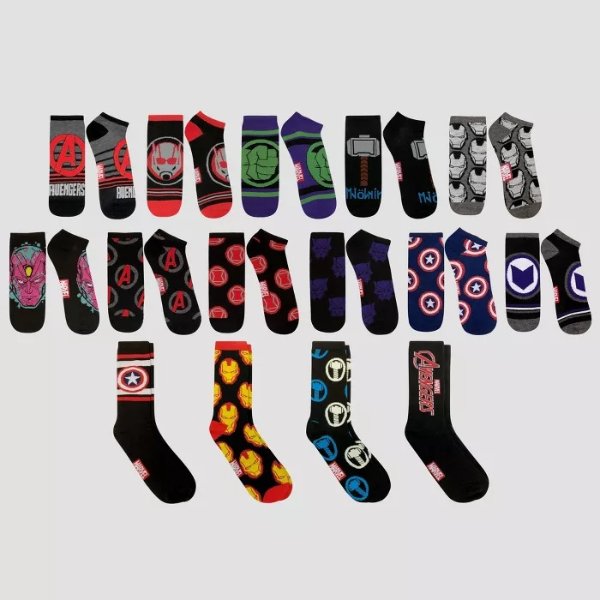Mens Marvel 15 Days of Socks in a Box Socks - Colors May Vary 6-12