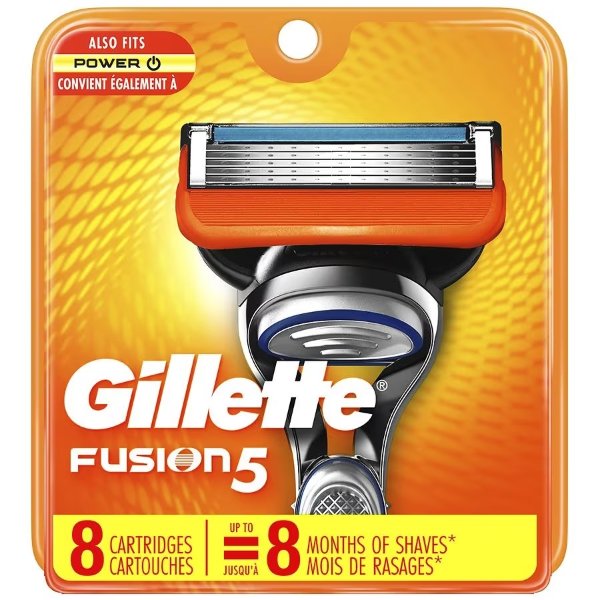 Gillette Fusion 男士手动剃须刀8个替换刀头
