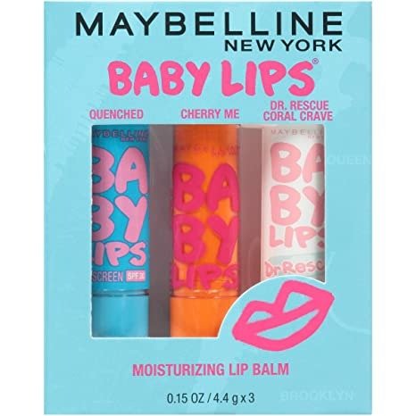 Baby Lips Moisturizing Lip Balm 3-pack, Lip Care Essentials, 3 Shades,MULTI-SHADE,0.15 Ounce (Pack of 3)