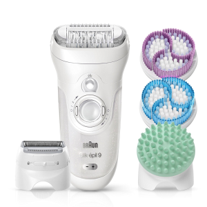 Braun Silk-épil 9 9-961V Women's Epilator, Electric Hair Removal, with 2 Exfoliation Brushes & Skin Care System