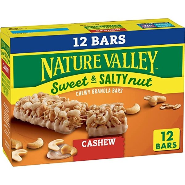 Granola Bars, Sweet and Salty Nut, Cashew, 1.2 oz, 12 ct