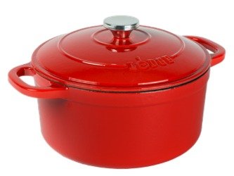 红色珐琅铸铁锅