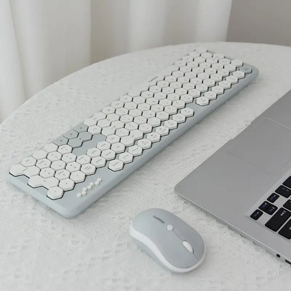Mofii Shaped Wireless Keyboard And Mouse Set Female Home Office Keyboard And Mouse 2 4g Wireless Connection Plug And Play | Free Shipping For New Users | Temu
