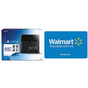 索尼PlayStation 4游戏机 + 游戏4选1 + $50 Walmart礼卡