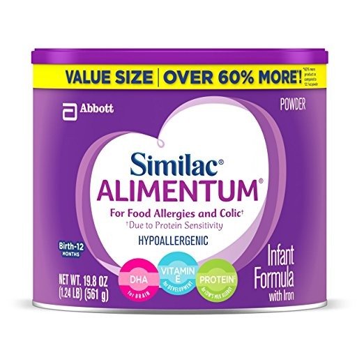 Alimentum Hypoallergenic Infant Formula for Food Allergies and Colic, Baby Formula, Value Size Powder, 19.8 ounces, 4 Count