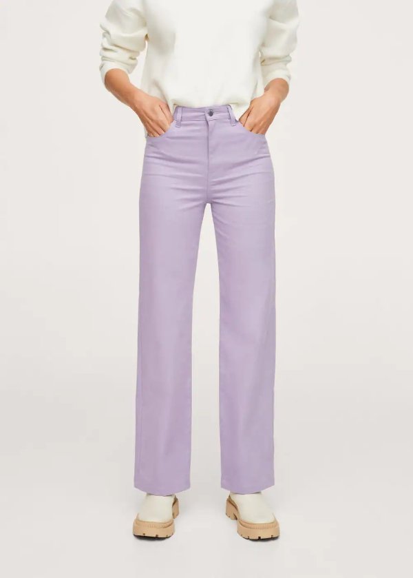 Straight cotton pants - Women | MANGO OUTLET USA