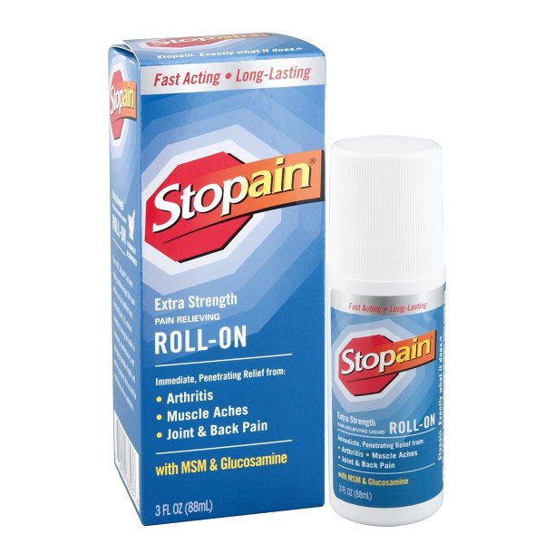 Stopain Extra Strength Pain Relief Roll-On 3 Ounce Relief for Muscle & Joint Pain