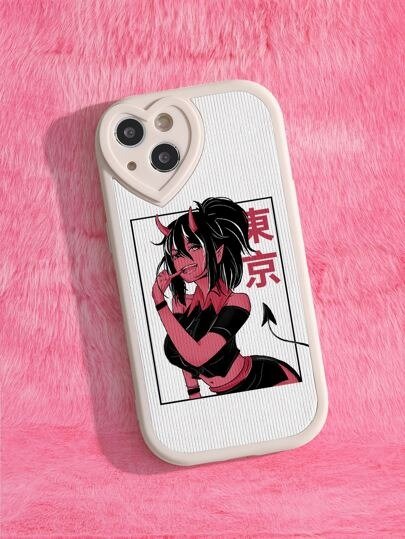 ROMWE Kawaii Figure Graphic Phone Case