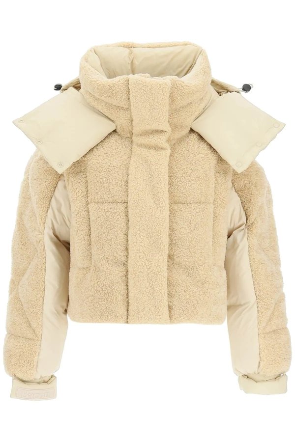 'puffa ring bear' teddy cropped puffer jacket
