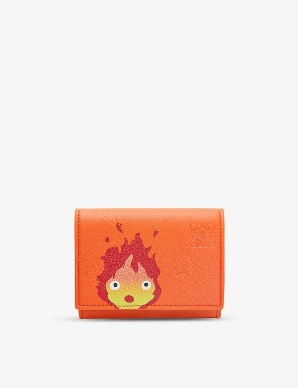 x Howl's Moving Castle Calcifer leather wallet