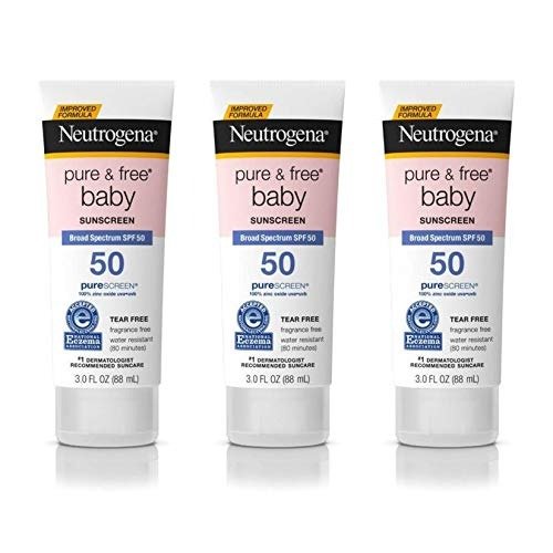 Pure & Free Baby Mineral Sunscreen Lotion with Broad Spectrum SPF 50 & Zinc Oxide,...
