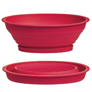 Prepworks by Progressive Collapsible Mini Colander, Red - 3.5 Cup Capacity