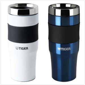 Tiger Corporation Stainless Steel Travel Mug, 16 oz, Blue/white